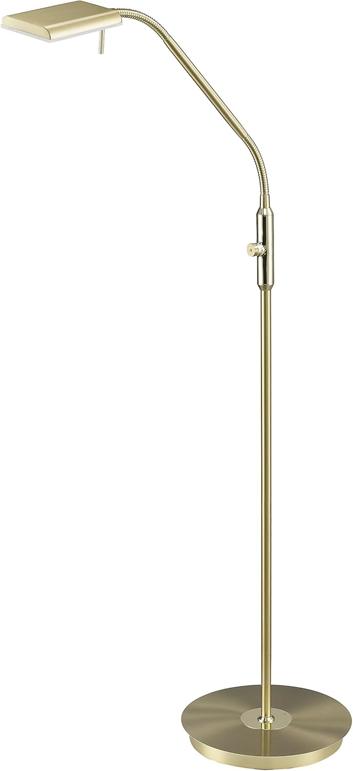 Trio Leuchten LED Stehleuchte Bergamo 420910108, Metall Messing matt, inkl. 12 Watt LED, Dimmer