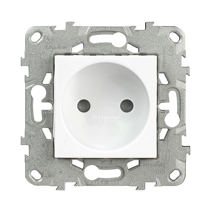 Mécanisme prise 2 pôles Schneider Electric Unica Déco blanc