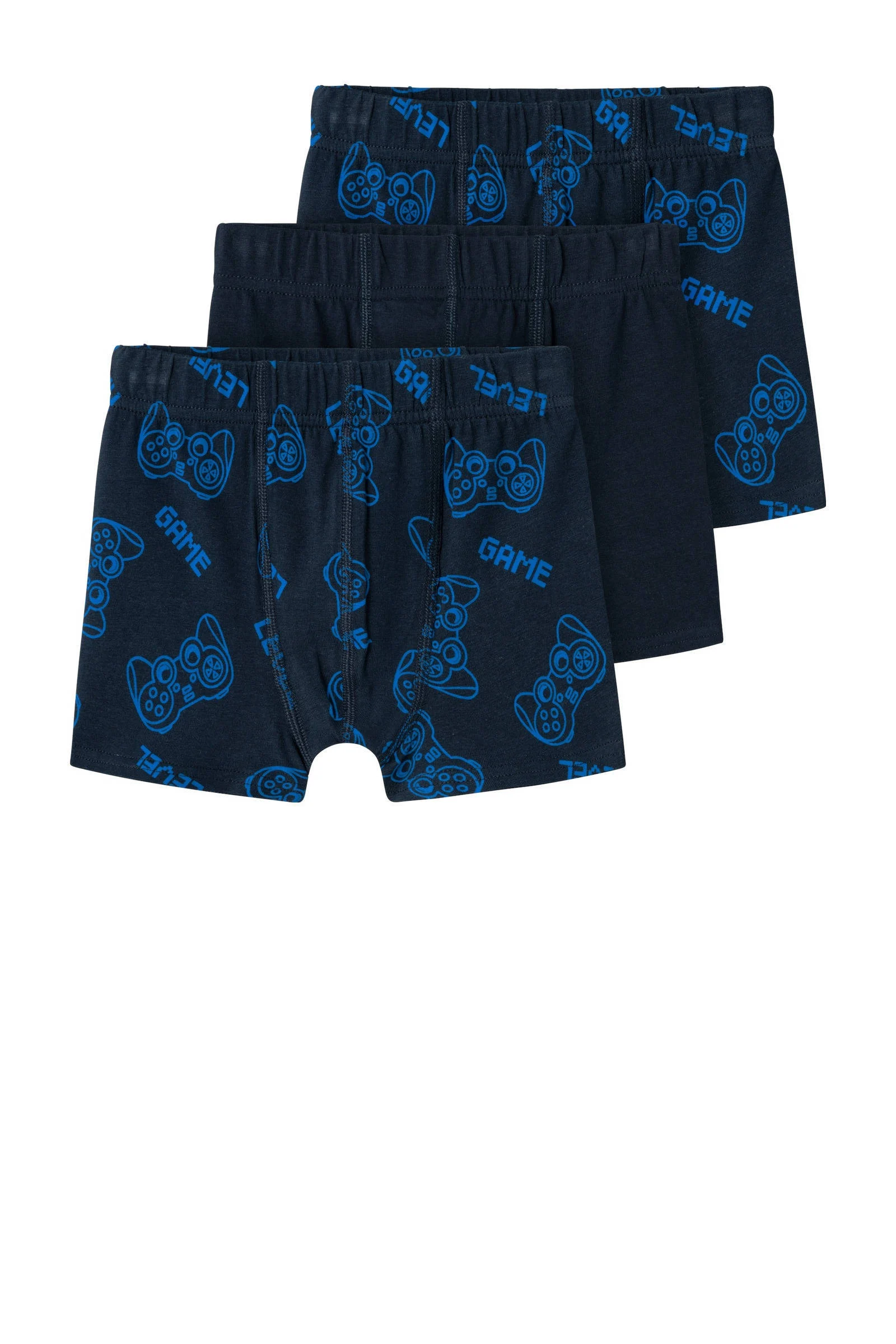 NAME IT boxershort NMMTIGHTS- set van 3 donkerblauw/blauw