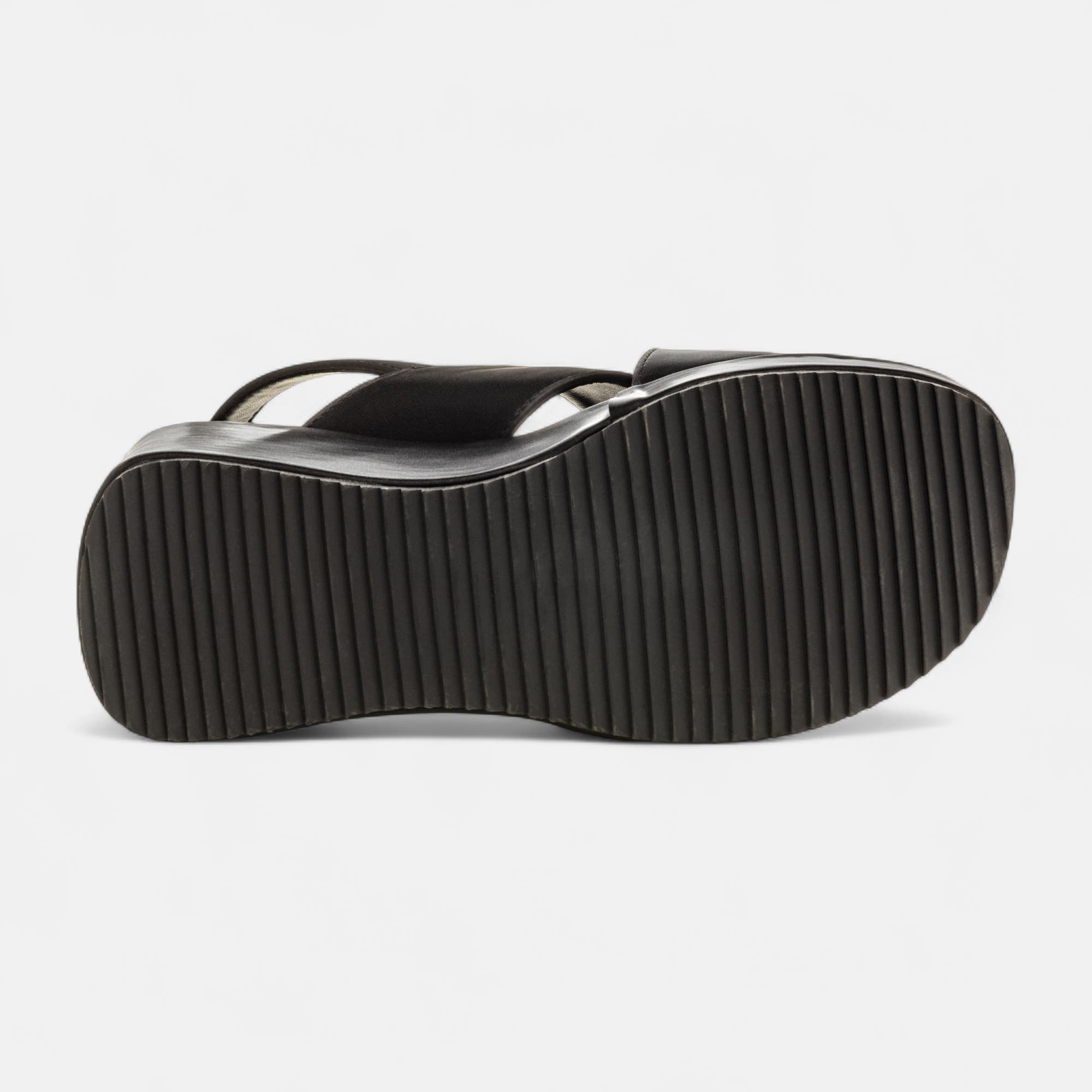 Nu-pieds à talon compensé Femme noir