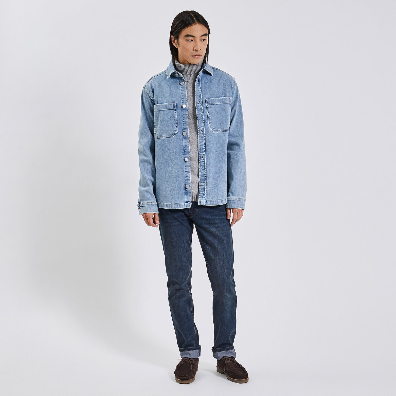 Jean regular en coton et polyester recyclés waterl Bleu