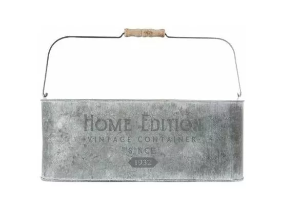 Porte plantes six emplacements vintage - L 36,5 x l 24 x H 14 cm - Gris