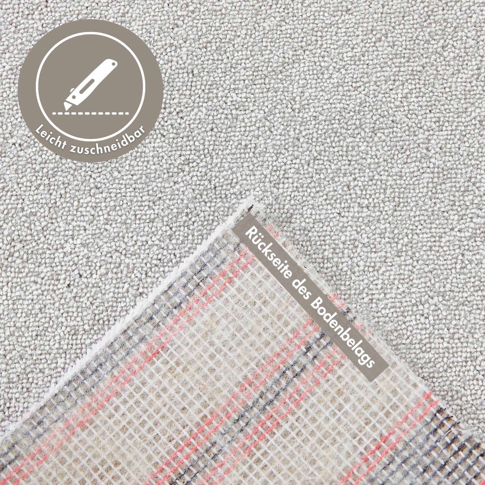 Andiamo Teppichboden »Florenz, Schlinge, Made in Belgium« rechteckig 8 mm Höhe Uni-Farben, Breite 400 cm, strapazierfähig & robust
