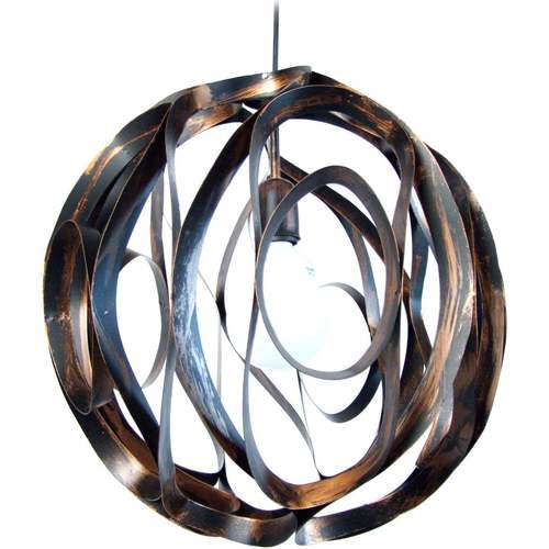 Tosel - Lámpara colgante redondo metal negro Negro