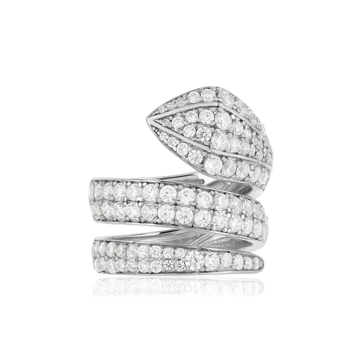 Bague argent 925 serpent zirconias