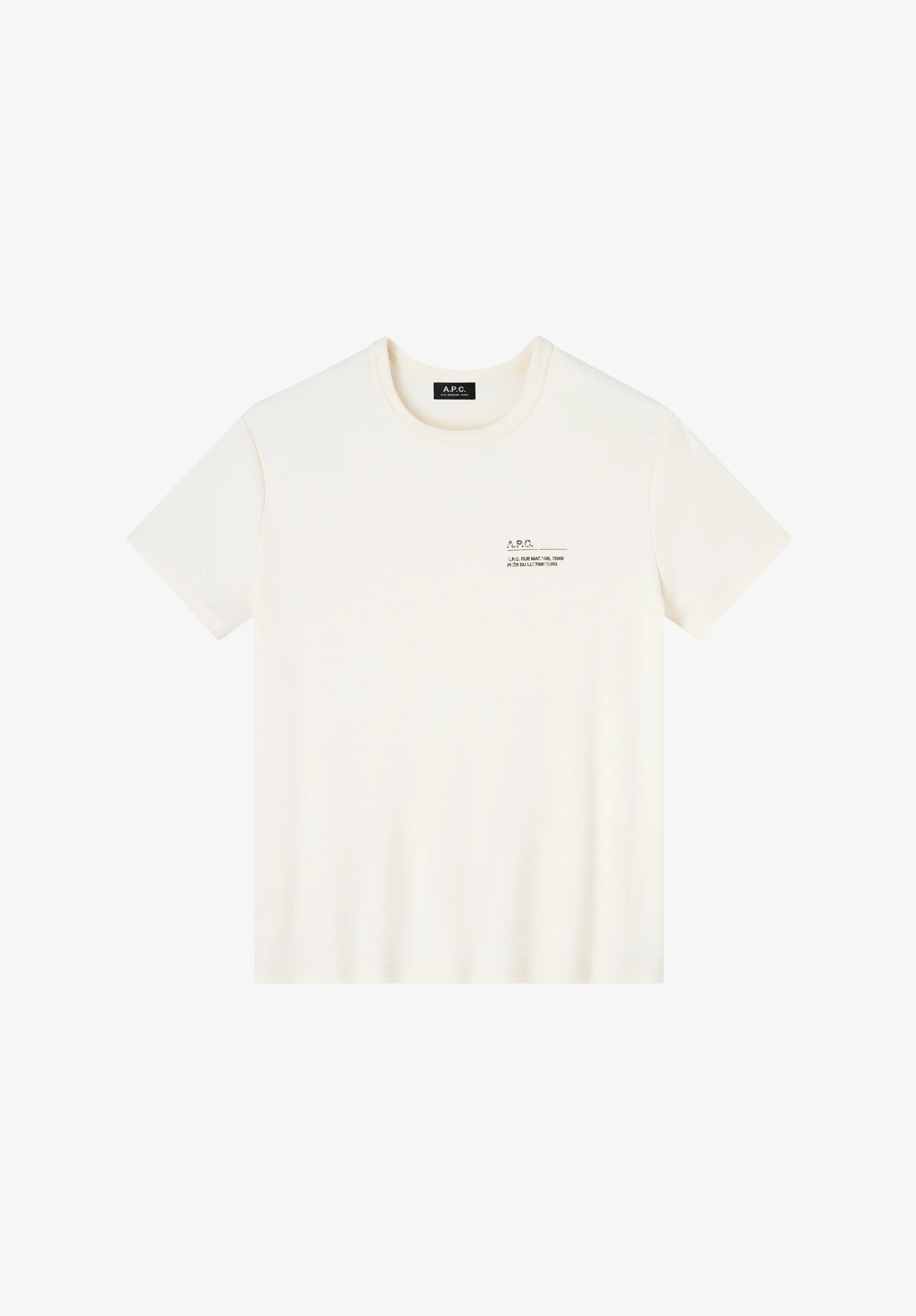 T-Shirt beige ajusté à imprimé effet tampon - Beige