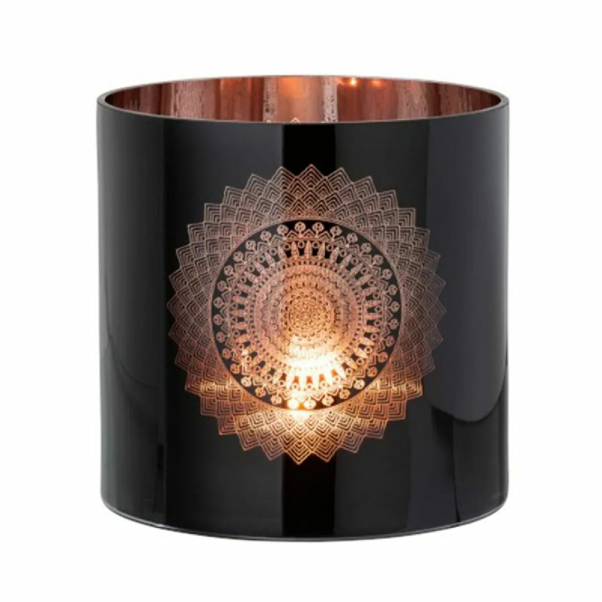 Paris Prix Photophore Verre Boho Noir Cuivre