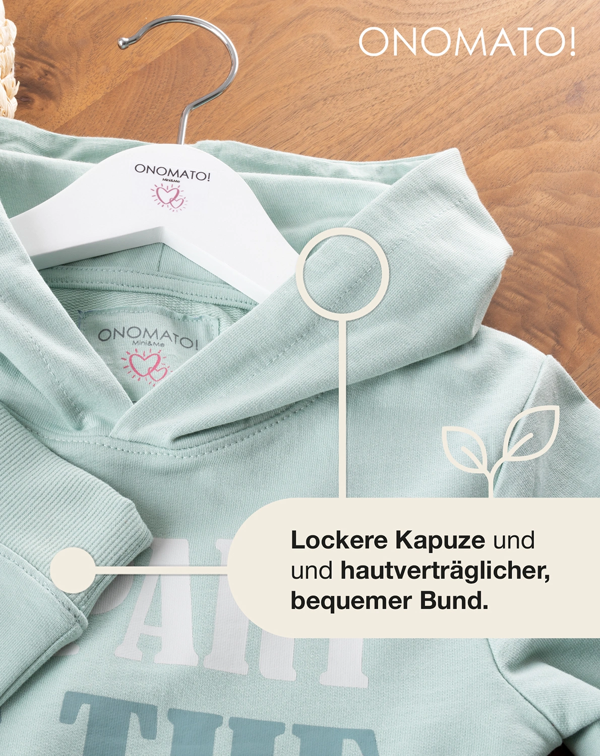 Kapuzen-Sweatshirt BE PART OF THE CIRCLE in harbour grey