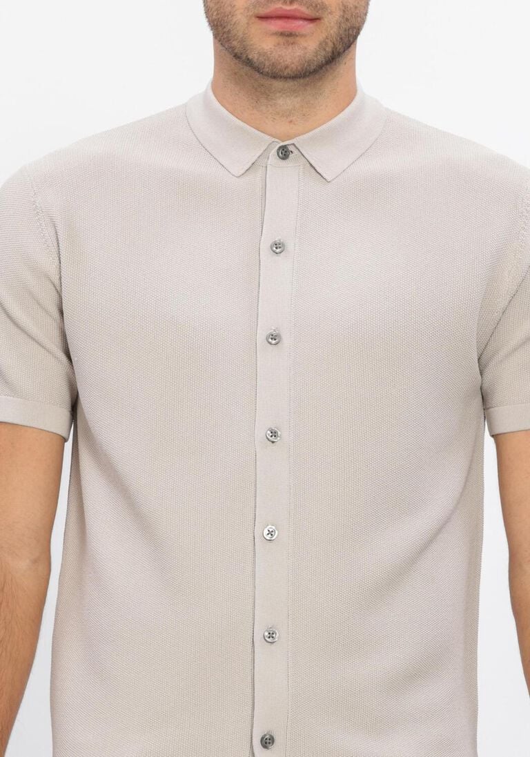 beige genti polo shirt 8 button ss 1260