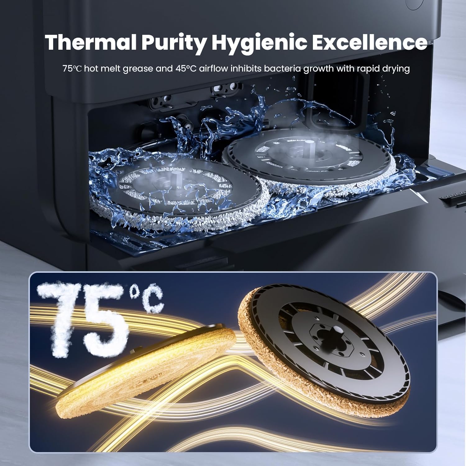 JONR X1 Max 20000 Pa Ultra Saugkraft Roboterstaubsauger mit Wischfunktion, 30 mm Hindernis, 75 °C Warmwasserreinigung, 45 °C Warmluft Trocknung, KI-Hindernisvermeidung & 360° Navigation. (X1 MAX)
