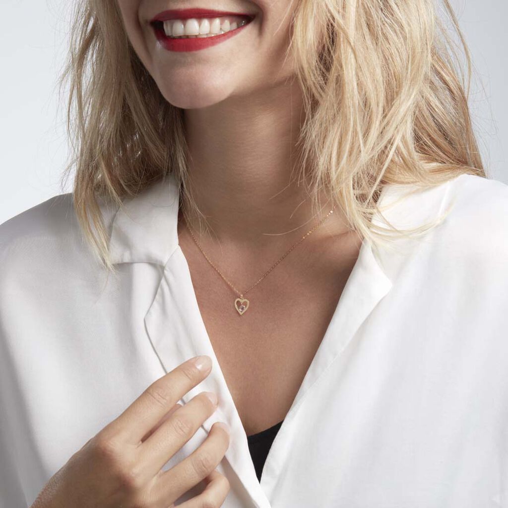 Collier Or Jaune Maximiliane Oxyde De Zirconium