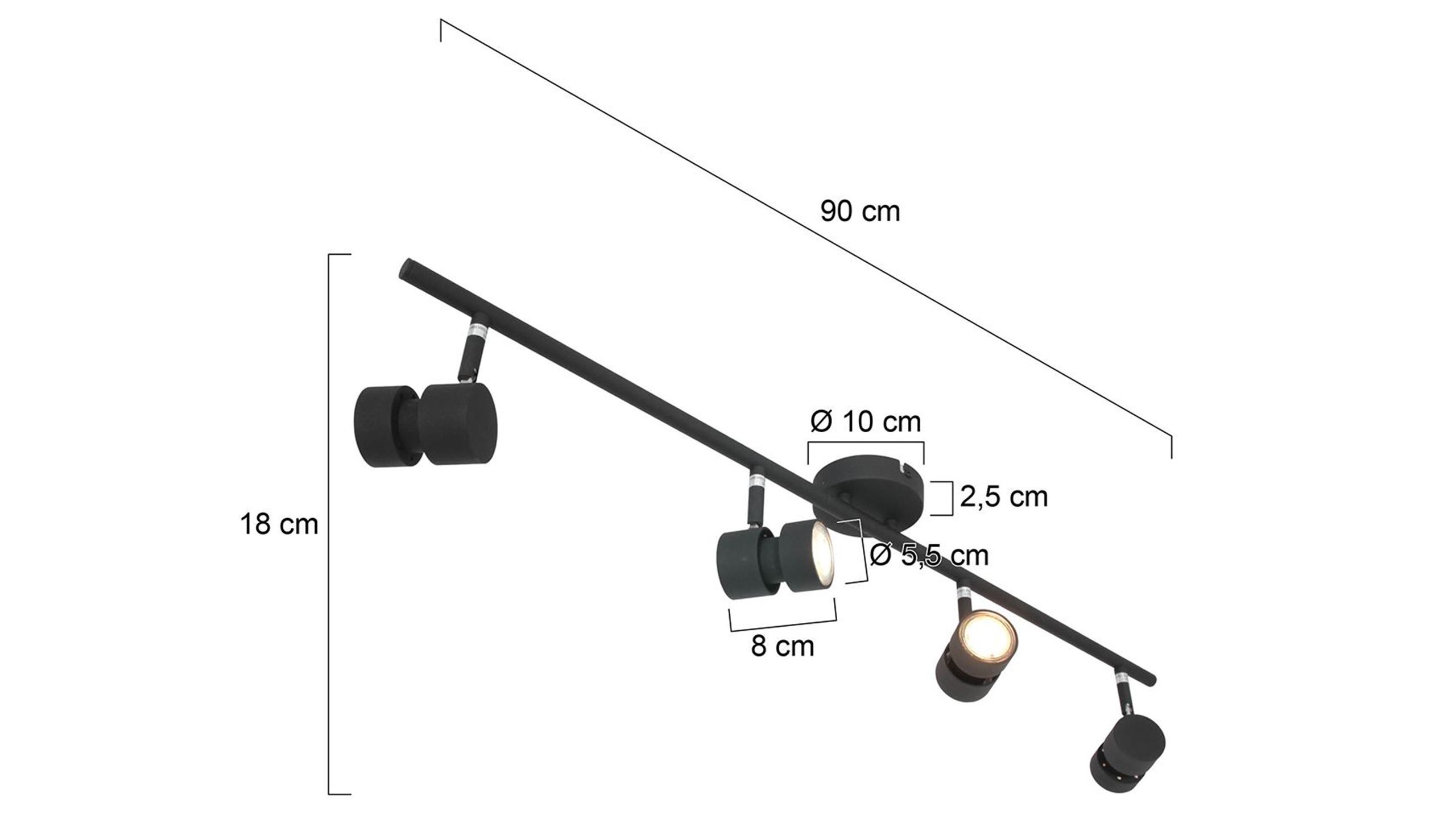 Plafondlamp 7904ZW Natasja B90 x D8 cm
