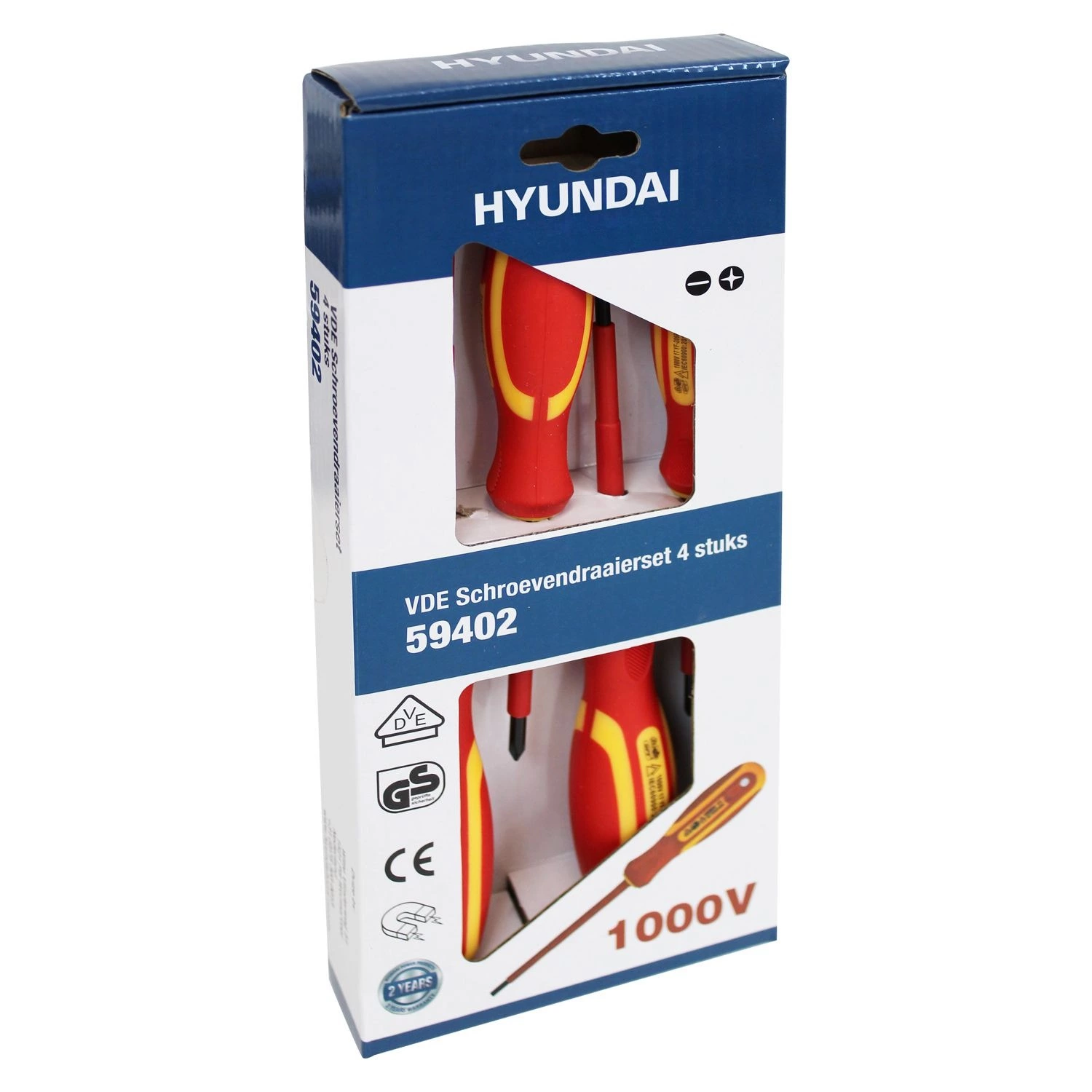Hyundai 59402 4-delige VDE Schroevendraaierset