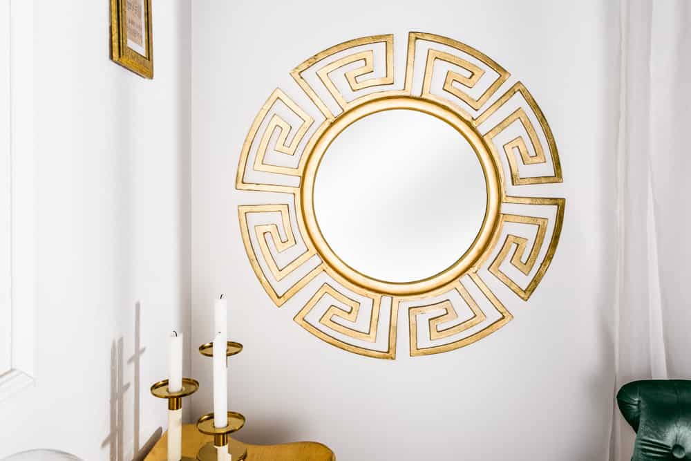 Glamouröser Design Spiegel EUPHORIA XL 85cm gold Wandspiegel Handarbeit aus Metall
