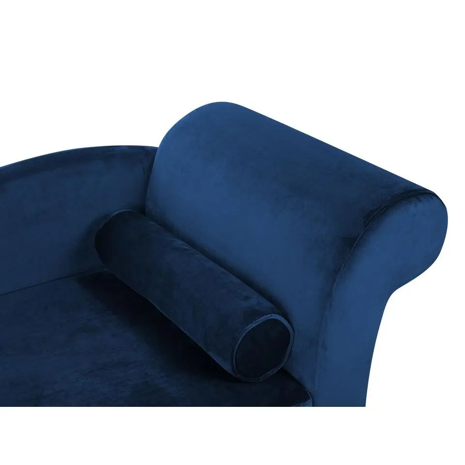 LUIRO - Chaise longue - Blauw - Rechterzijde - Fluweel