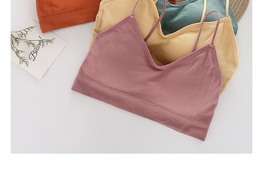 swnney - Effen V-hals cropped bh-top zonder beugel
