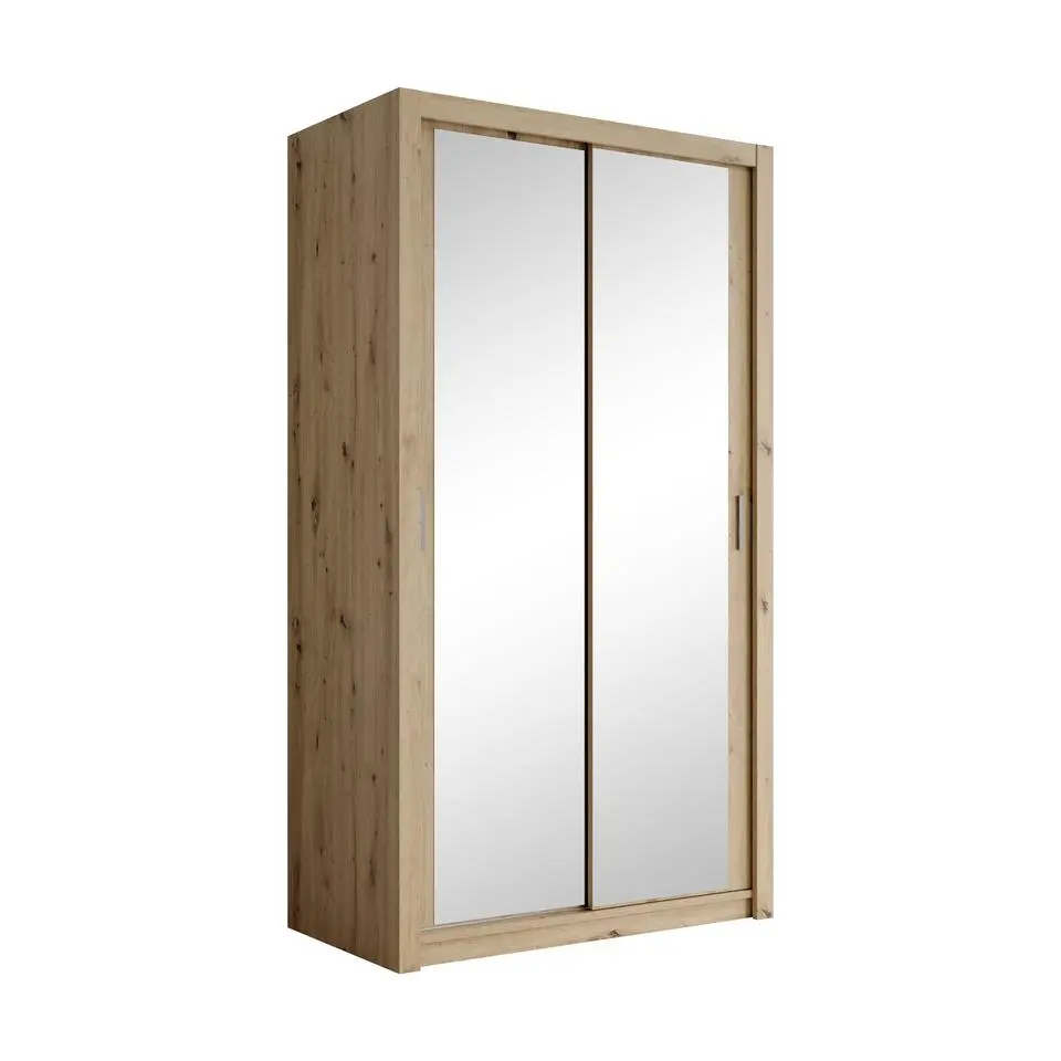 Meubella - Kledingkast Blake - Eiken - 120 cm - Met spiegel