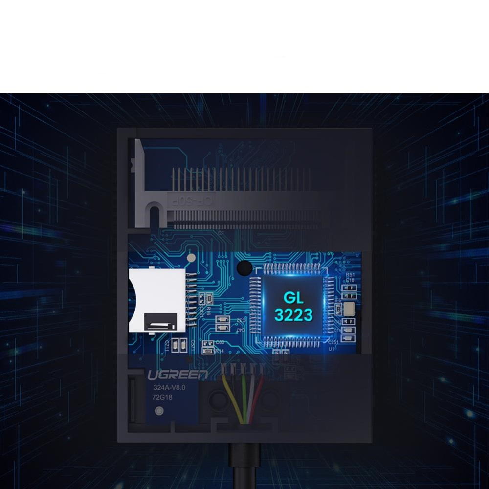 4in1 USB 3.0 Card Reader SD / Micro SD Kartenlesegerät für SD & TF & MS & CF Speicherkarten mit 5 Gbit/s - Schwarz