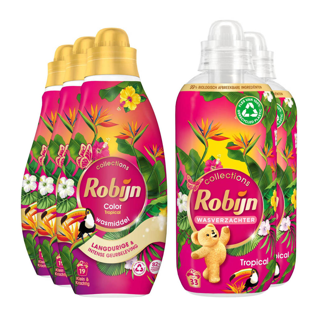 wasmiddel en wasverzachter pakket - Tropical - set van 5 - 60 wasbeurten