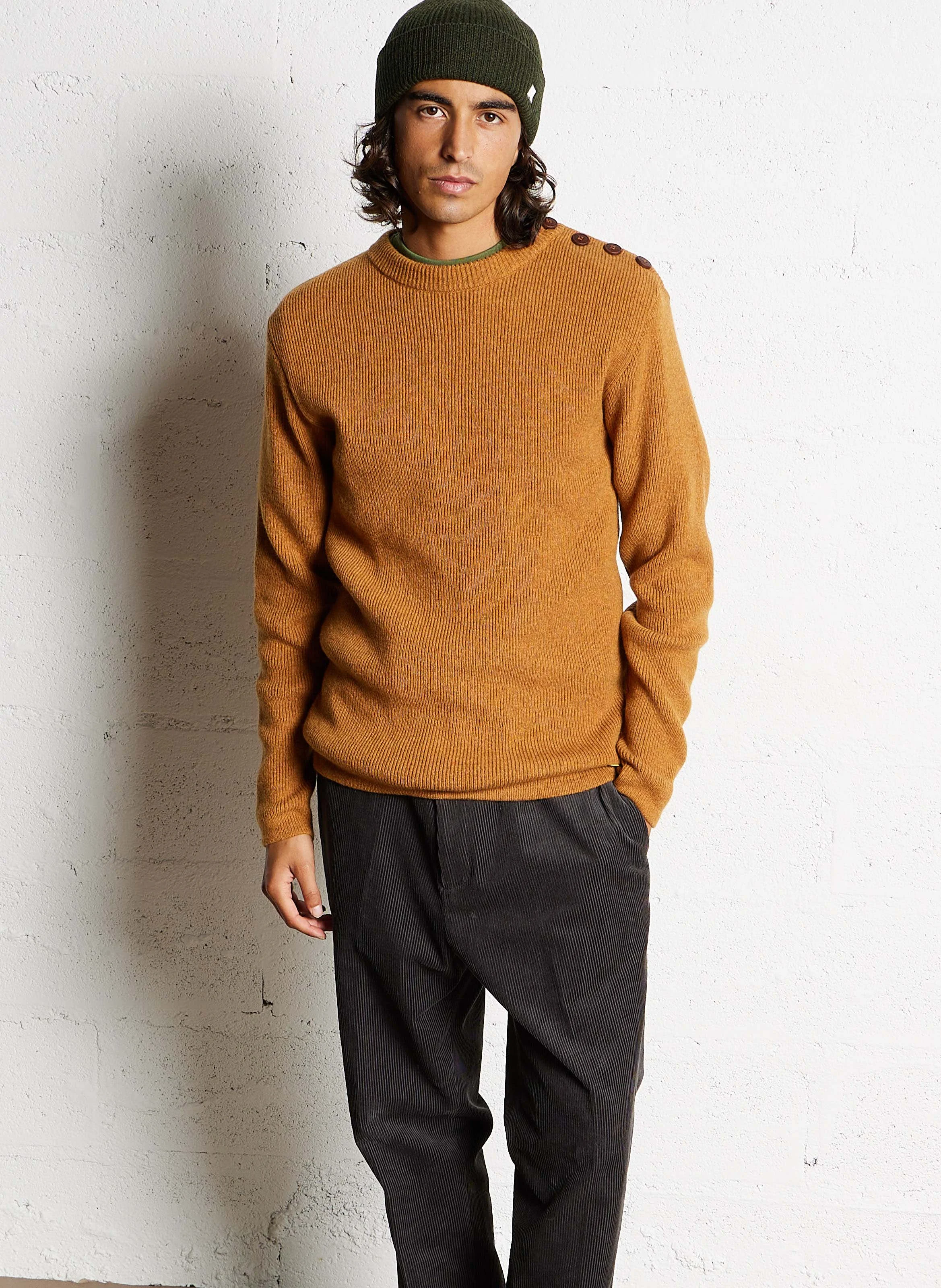 Pull col rond en laine d'agneau| Multicolore