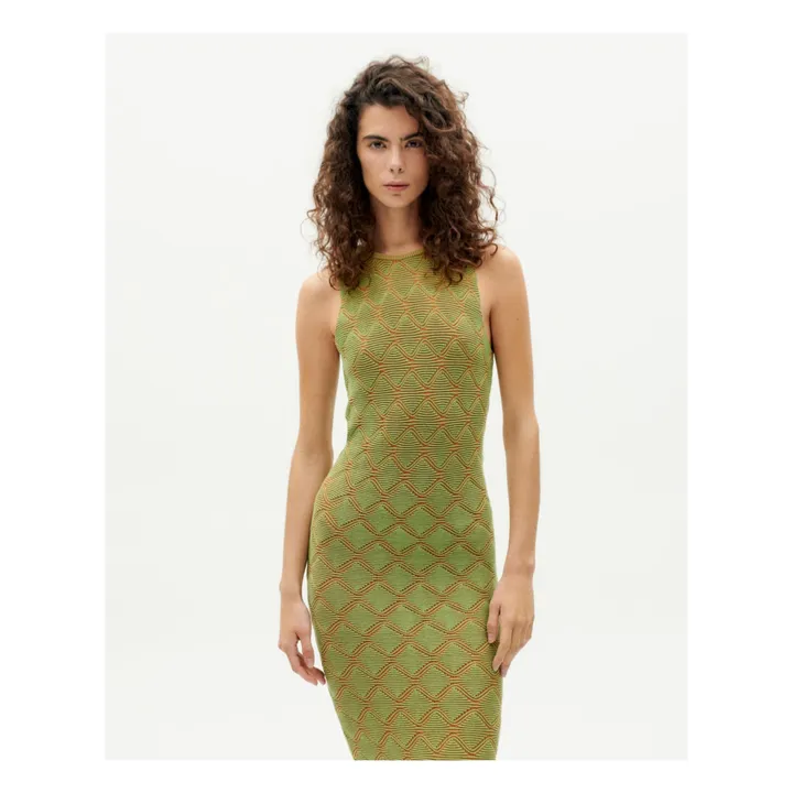 Thinking Mu Robe Maille Pippi Coton Bio | Vert
