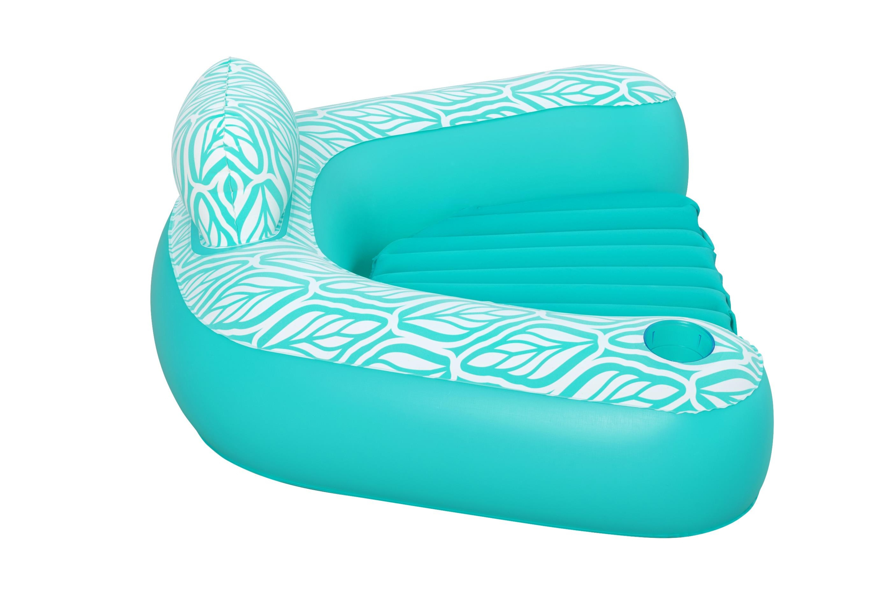 (132x113cm) Comfort Plush Deluxe Aufblasbarer Pool Sessel Wasser Luftmatratze Liegesofa Badeinsel (43719) - Türkis