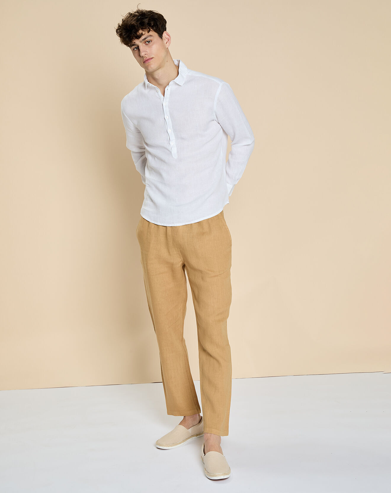 Harris Wilson Chemise 100% Lin Danish blanche