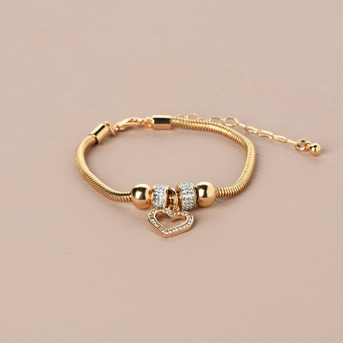 Gina Benotti Damen Armband mit Herz-Anhänger gold