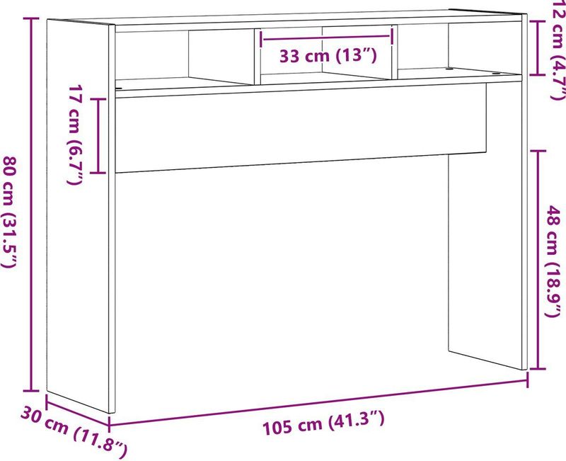 vidaXL - Consoletafel - Zwart - Geengineerd Hout
