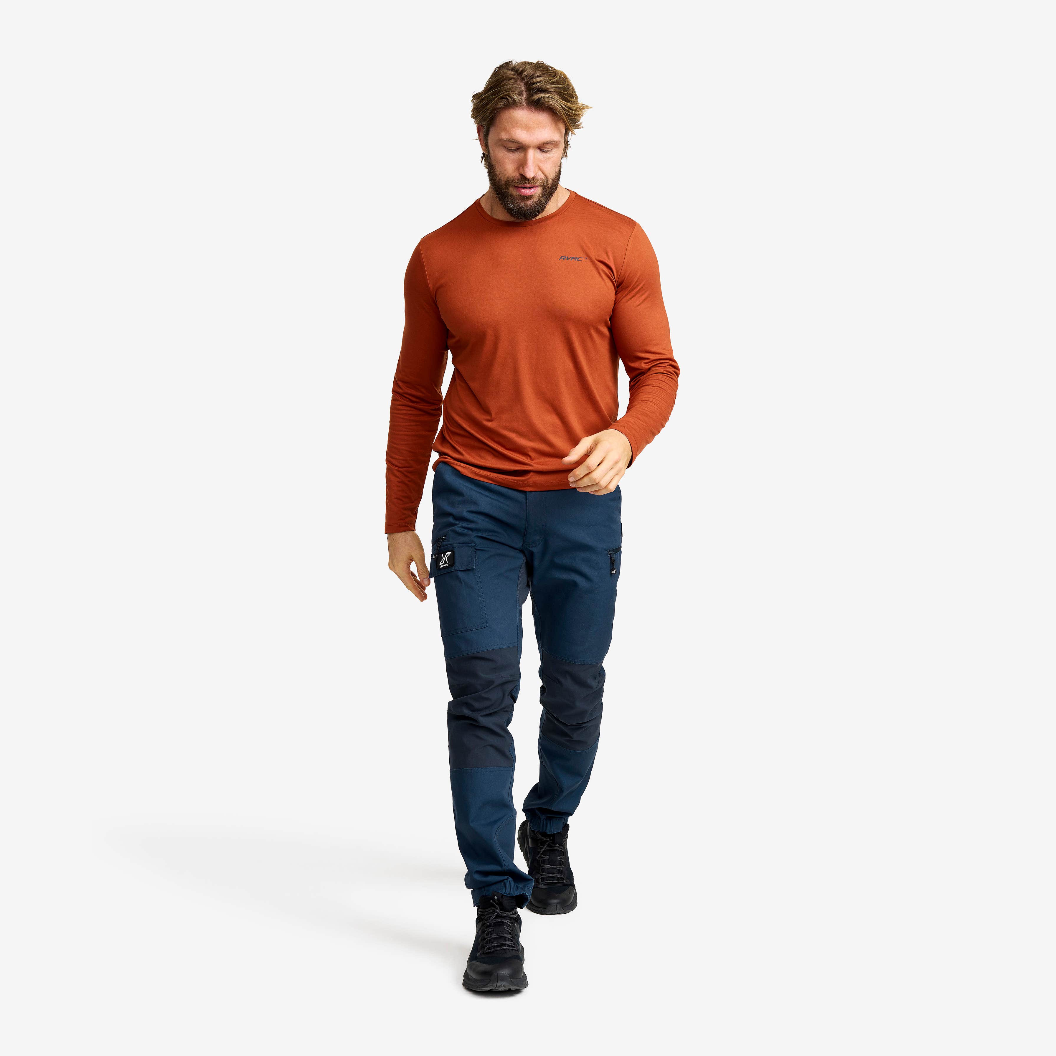 Mission Long-sleeved T-shirt Herre Rusty Orange