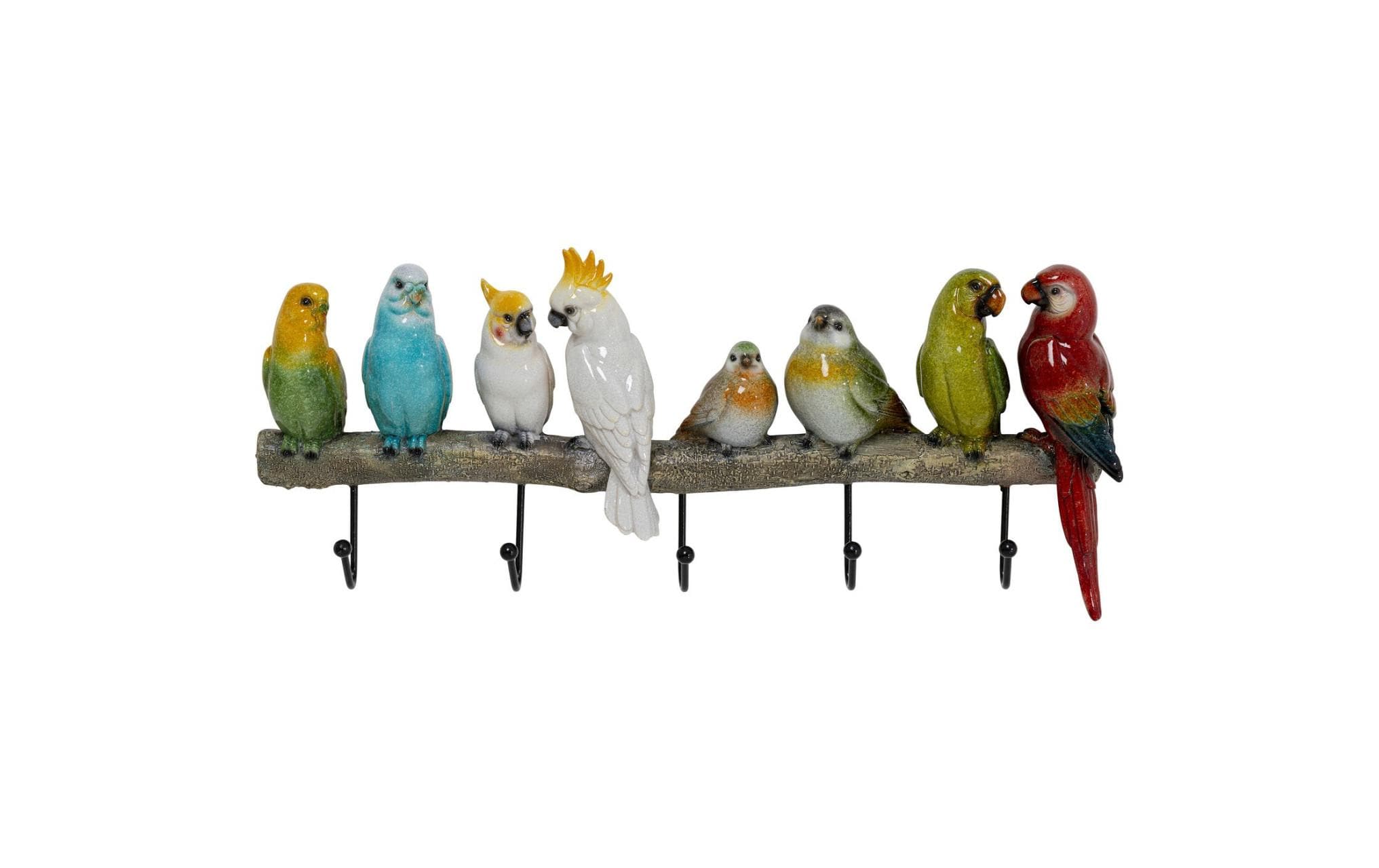 Wandgarderobe Exotic Birds 5 Haken, MehrfarbigWandgarderobenleiste