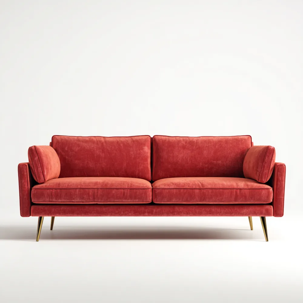 2-Sitzer-Sofa Samt 180x75x85 cm – Rot – Modernes Design