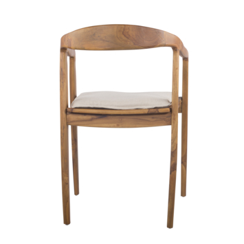 Caddo eetkamerstoel Lasse natural bruin teak hout met armleuning