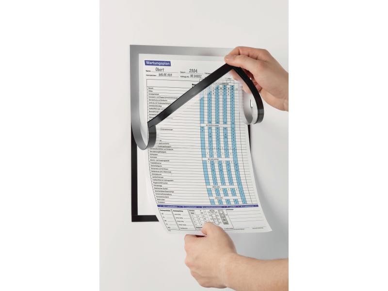 DURABLE Präsentationsrahmen Duraframe Magnetic Note A4 Silb Rahmen für Informationen