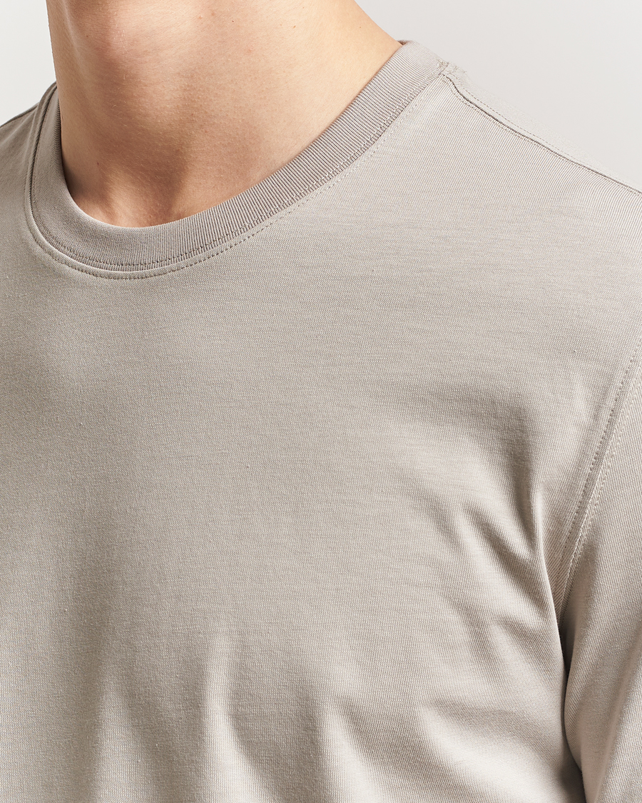 Eton Mercerized Jersey Crew Neck T-Shirt Beige