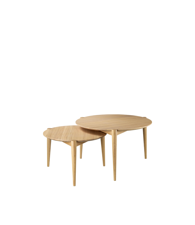 FDB Møbler D102 salontafel Ø70 eiken zwart