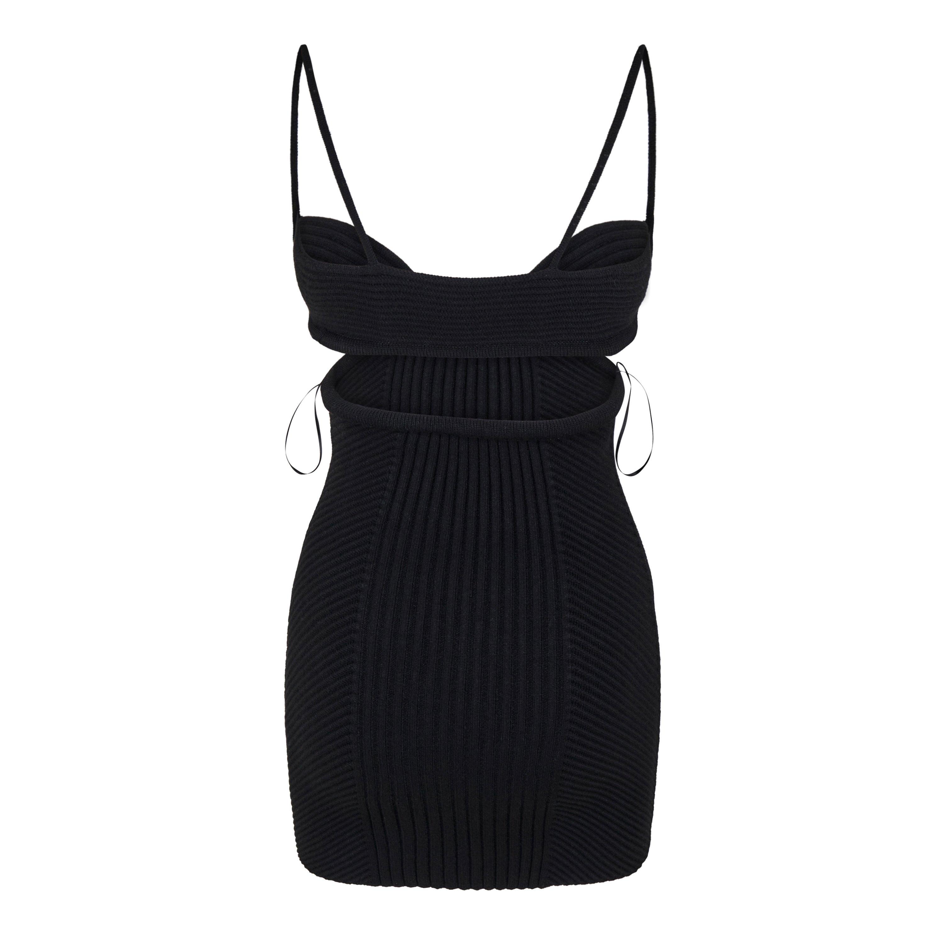 Off White Cut Out Rib Mini Dress