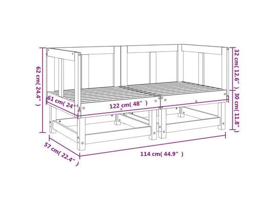 VIDAXL - Canapés d'angle de jardin 2 pcs bois massif douglas