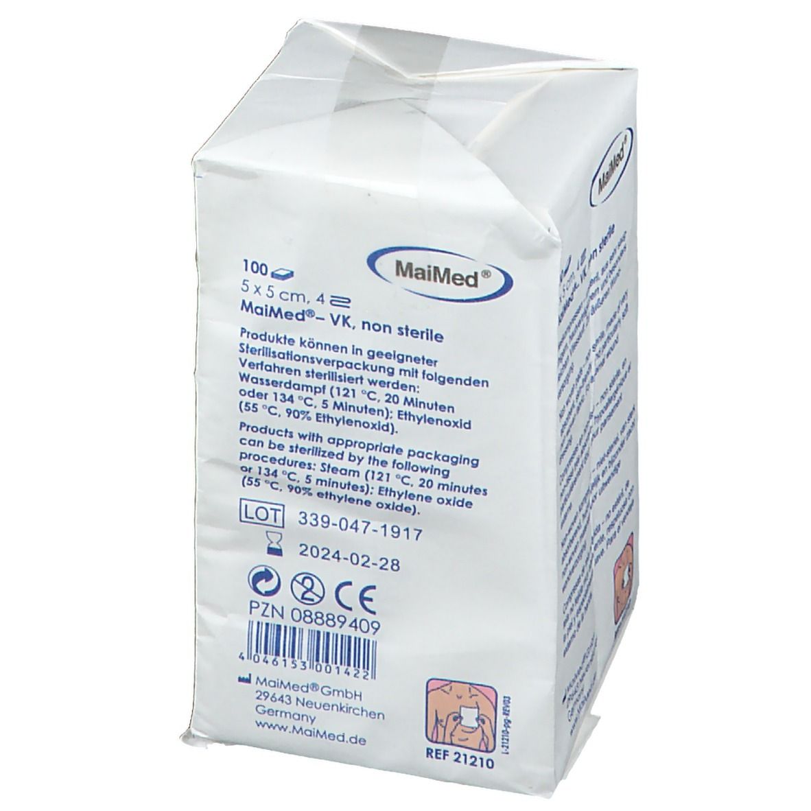 MaiMed® Vlieskompressen 5 x 5 cm unsteril