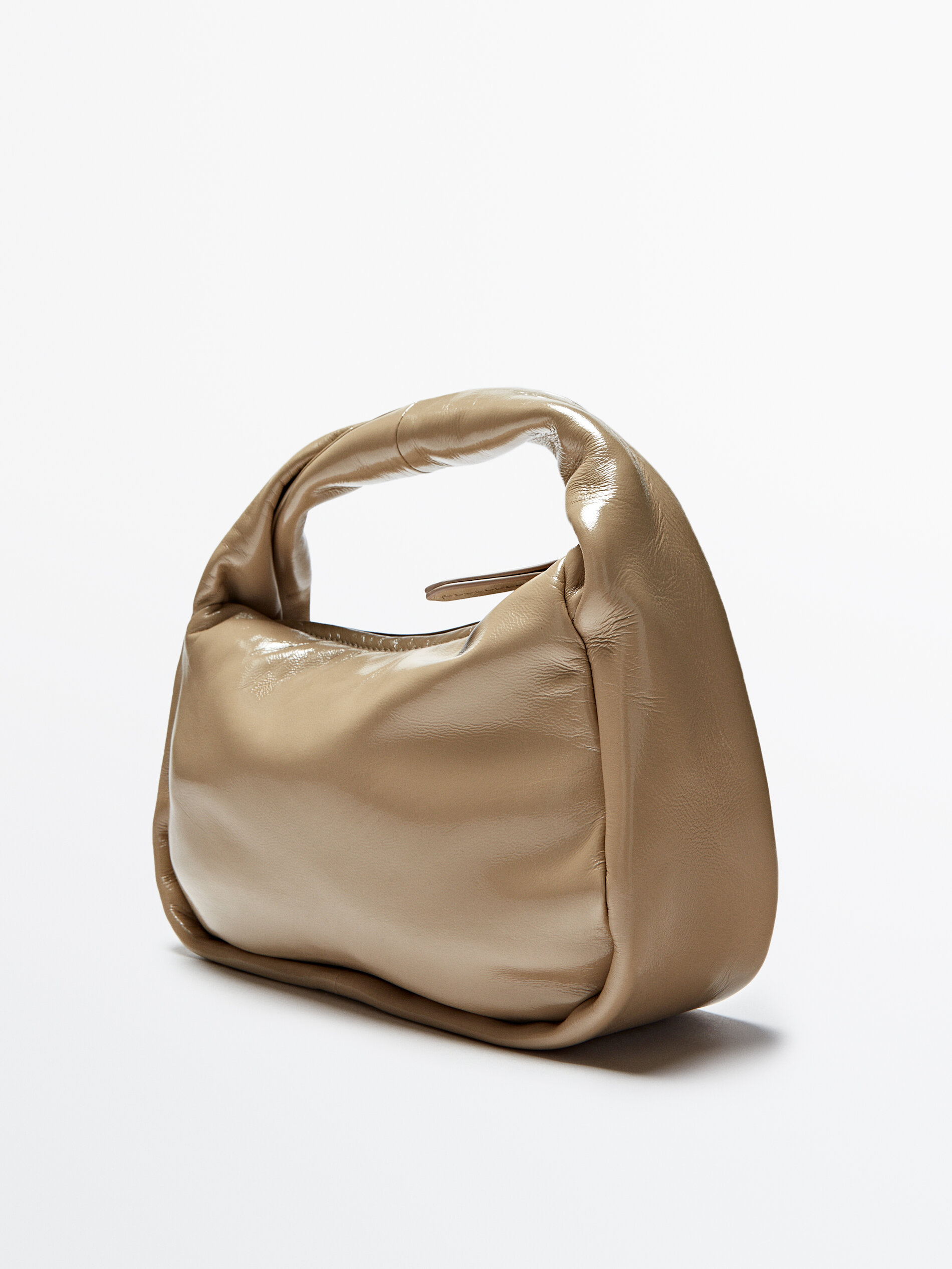 Bolsa de couro rachado - BEGE