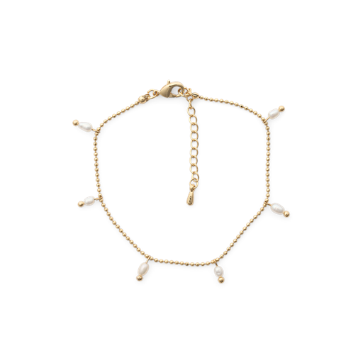 Friihof Siig White Pearls Armbånd, Guld, 17-19 cm