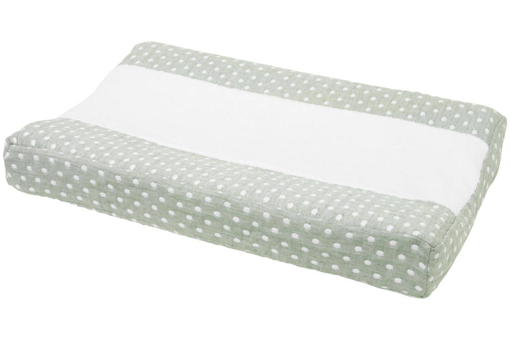 aankleedkussenhoes Little Dots forest green