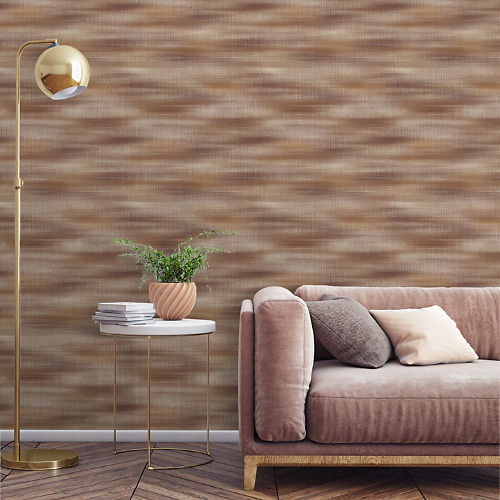 Papier peint Vinyle intissé GoodHome Soboba terracotta l.53 x H.1000 cm