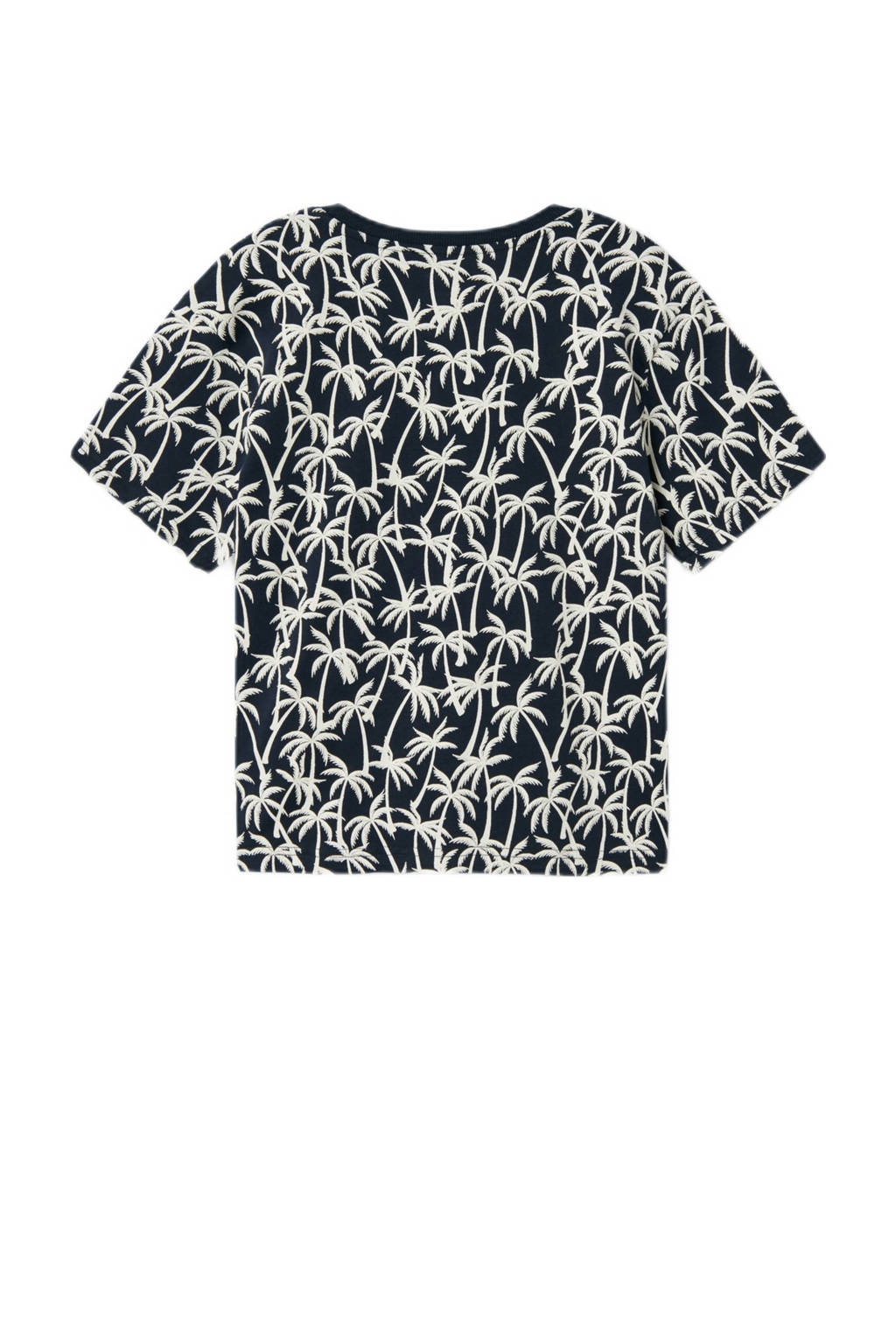 NAME IT T-shirt NKMVALTHER met all over print donkerblauw/wit