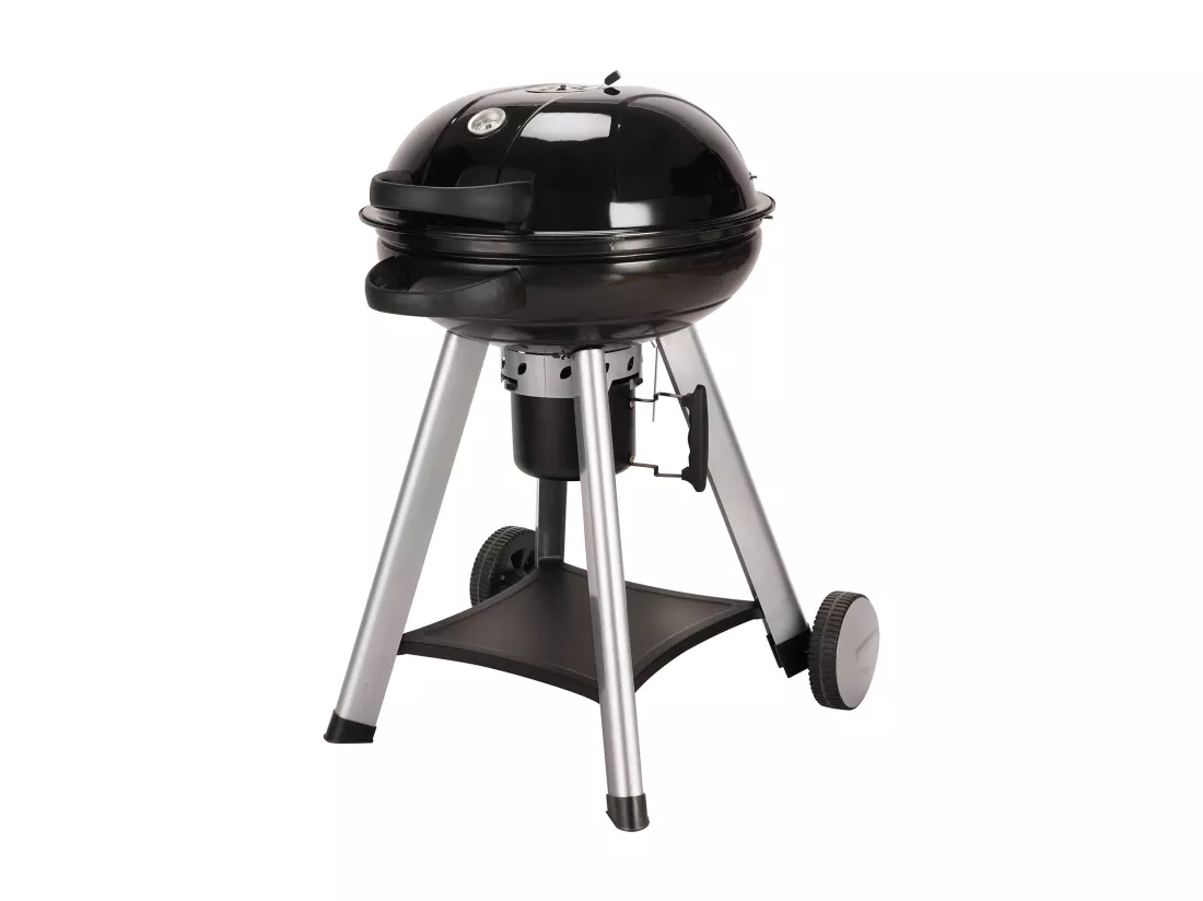 Barbecue sphérique au charbon de bois avec couvercle rabattable