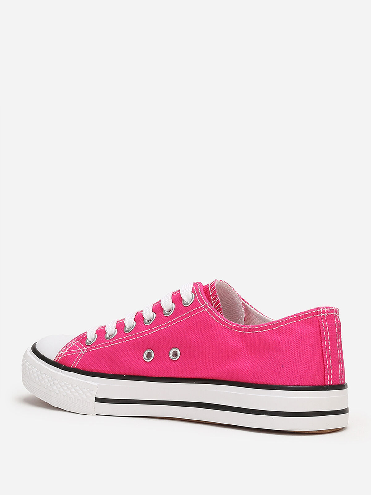 Tennis basses en toile- Fuchsia