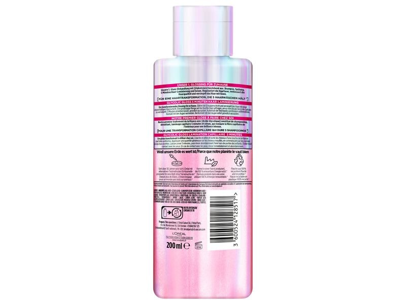 L'Oréal Elsève Haarkur Glycolic Gloss Treatment 200 ml Pflegekur verbessert die Haarqualität und versiegelt das Haar mit Glanz