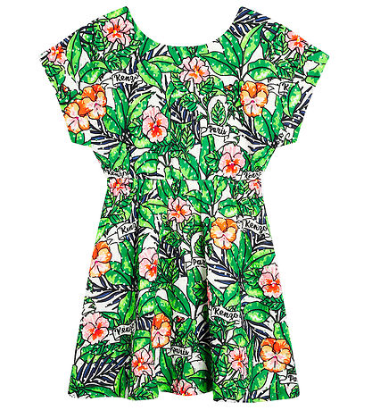 Kenzo Kleid - Mint Green m. Blumen/Lochmuster