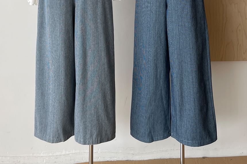 CaraMelody - Effen T-shirt met lange mouwen / Overall met wijde pijpen