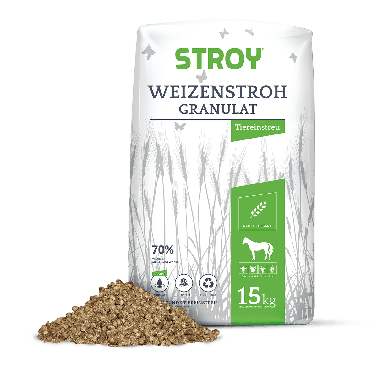 STROY Strokorrels Bedding 15kg x 20 Zakken 300kg Pallet Beddingkorrels